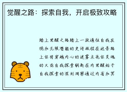 觉醒之路：探索自我，开启极致攻略